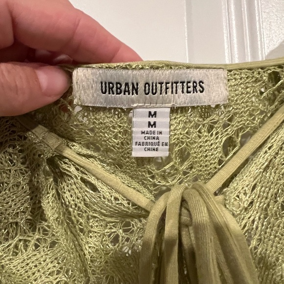 Urban Outfitters Lime Green Gossamer Crochet Flyaway Top Size Medium - Picture 4 of 5